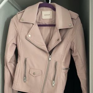 Blush Faux Leather Moto Jacket